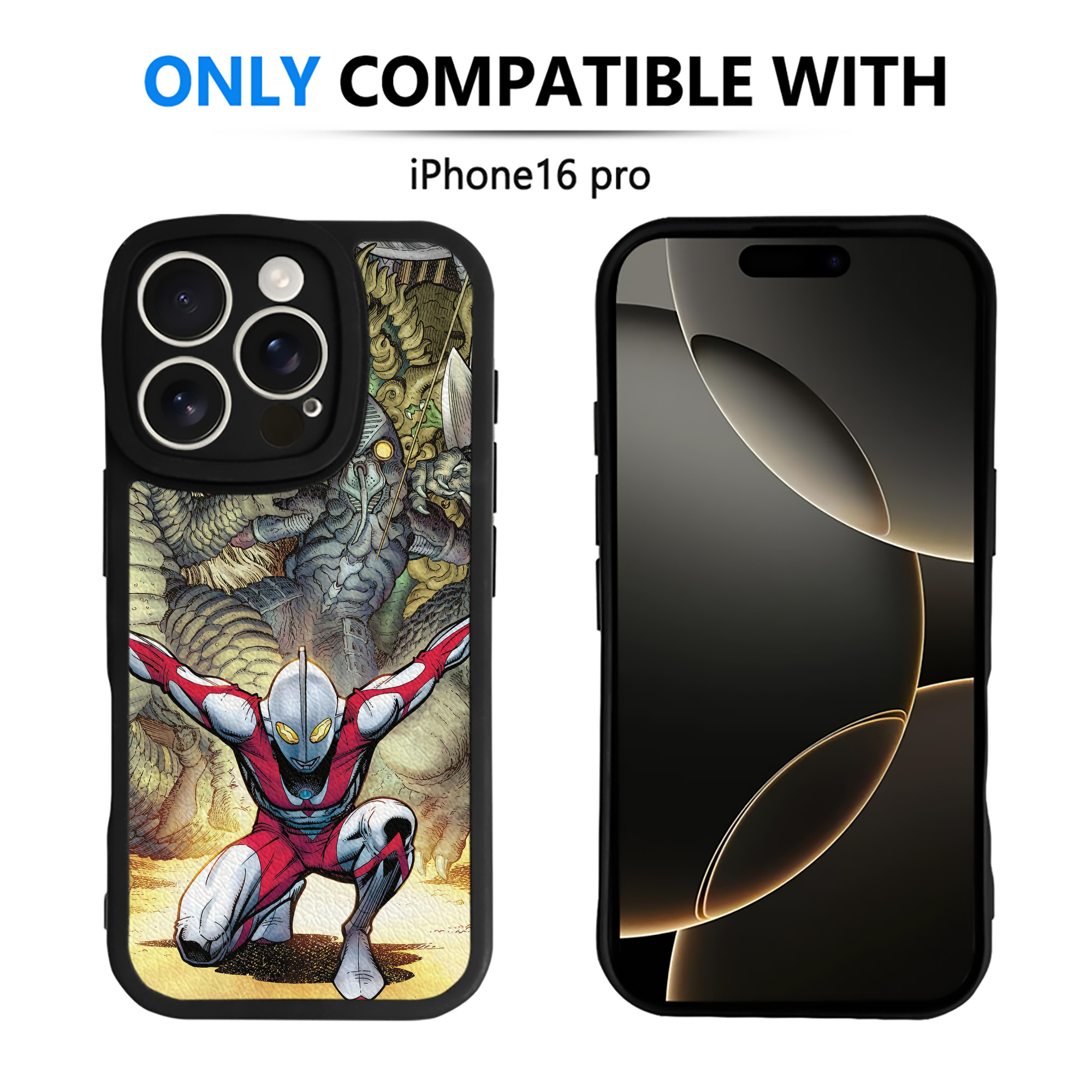 （画像用） ウルトラマン Ultraman 【iPhone 16シリーズ対応】シリコンスマホケース（レザー調） 材質：シリコン